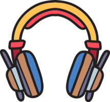 Hand Drawn over ear headphones illustration png