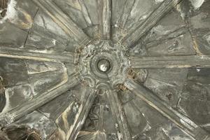 Domed ceiling of old temple. Details of architecture of antiquity. photo