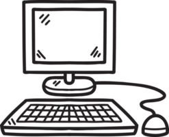 Hand Drawn personal computer illustration png