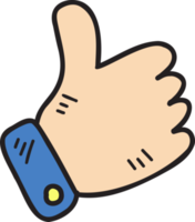 dibujado a mano pulgar arriba ilustración de mano png