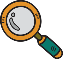 Hand Drawn magnifying glass illustration png