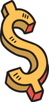 illustration de symbole d'argent dessiné à la main png