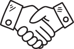 Hand Drawn hand shaking hands illustration png