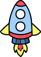 Hand Drawn rocket illustration png