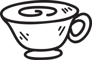 illustration de tasse de café chaud dessiné à la main png