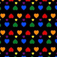 Background of multicolored pride heart seamless pattern. vector