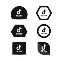 Tecnología de icono de logotipo de redes sociales tiktok, red. fondo, ilustración vectorial, me gusta, compartir vector