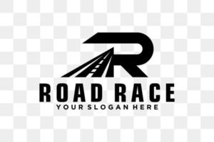 diseño de logotipo r y road, carreras, vector automotriz
