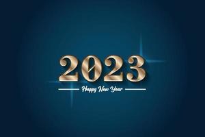 happy new year 2023, with gold color and shining light effect vector