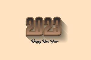 3d modern 2023 logo design, 2023 new year background dark brown color vector