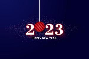 vector de año nuevo 2023 con bola colgante roja