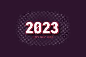 happy new year 2023, red white color 2023 3d logo design vector