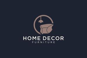 inspiración para el diseño del logotipo de muebles, sofá, mesa, muebles para el hogar vector