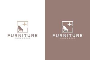 home design inspiration logo design, home sofa, minimalist chairs and decorations vector