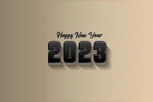 logo design 2023, happy new year 2023, color black on brown vector