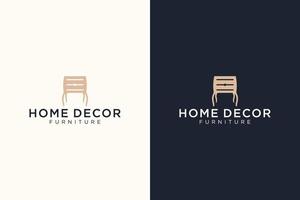 diseño de logotipo interior muebles minimalistas, mesas, estanterías, sofás vector