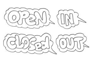 Open Sign Closed. for use in cafes, buildings, shops and others vector