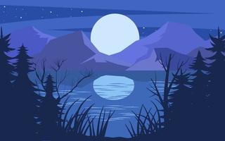 Landscape nature night illustration vector