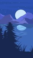 Wallpaper landscape nature flat illustration vector