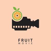 nature film - orange or lemon combination movie camera vector