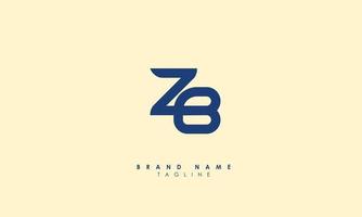 Alphabet letters Initials Monogram logo ZB, BZ, Z and B vector