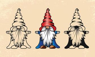 colección de ilustraciones vectoriales de gnomos navideños vector