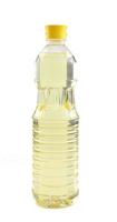 Bottle of soybean oil isolated on white background photo