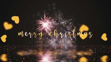 Merry Christmas and Happy New Year with firework video