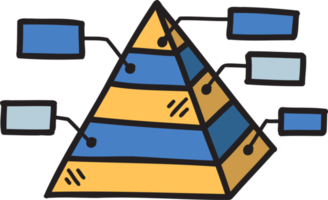 Hand Drawn pyramid graph illustration png