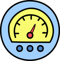 illustration de compteur de vitesse dessiné à la main png