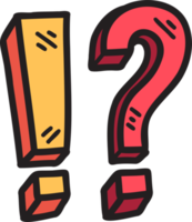 illustration de point d'exclamation dessiné à la main png