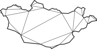 triangles de mosaïque style de carte de la mongolie. png