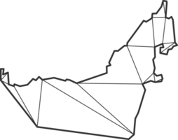 triangles de mosaïque style de carte des émirats arabes unis. png