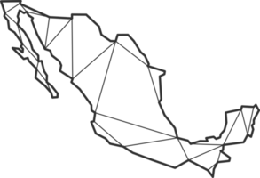 mozaïek- driehoeken kaart stijl van Mexico. png