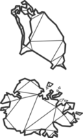 estilo de mapa de triángulos de mosaico de antigua y barbuda. png