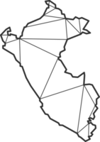 triangles de mosaïque style de carte du pérou. png