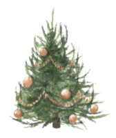 Watercolor illustration of Christmas tree. png