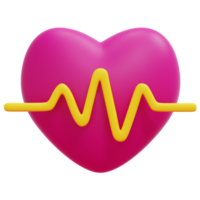 heartbeat 3d render icon illustration png