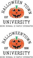 universidad de halloweentown, calabaza de halloween vector