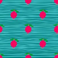 Seamless pattern with pomegranate fruit. Botanical fruits wallpaper. vector