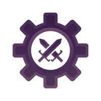 sword gear logo gradient design template icon element vector