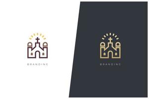 diseño de concepto de logotipo de vector de iglesia