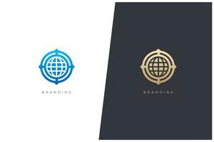 concepto de logotipo de vector de redes comerciales de marketing de comercio global