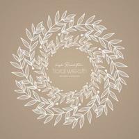 Floral Wreath Hand Drawn Illustration Design vector