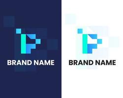 letter I and f with tech modern logo design template vector