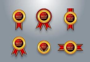 Luxury golden set of best award label design vector