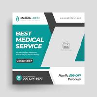 Medical Social Media Post, Health Web Banner Template vector