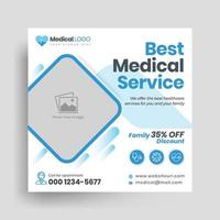 Medical Social Media Post, Health Web Banner Template vector