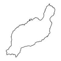 mapa de la isla de lanzarote, región de españa. ilustración vectorial vector
