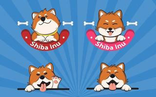 vector de dibujos animados de shiba inu